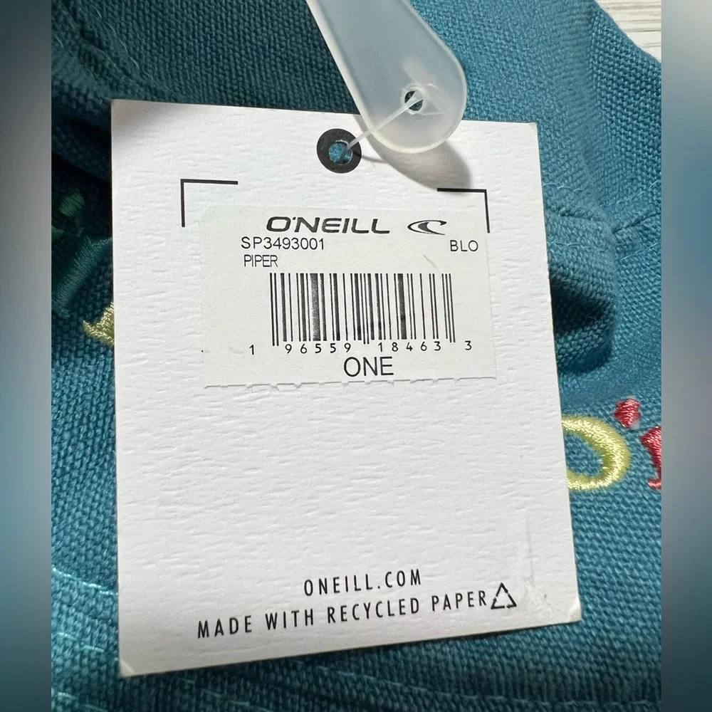 O'Neill surf women’s Bucket Hat‎ Multicolor Embroidery teal blue one size